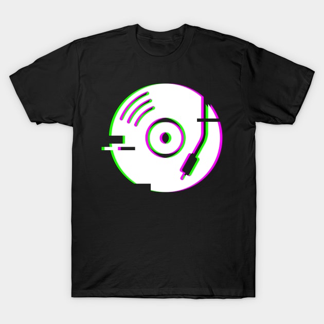 Glitch Vinyl Record Turntable T-Shirt by MeatMan